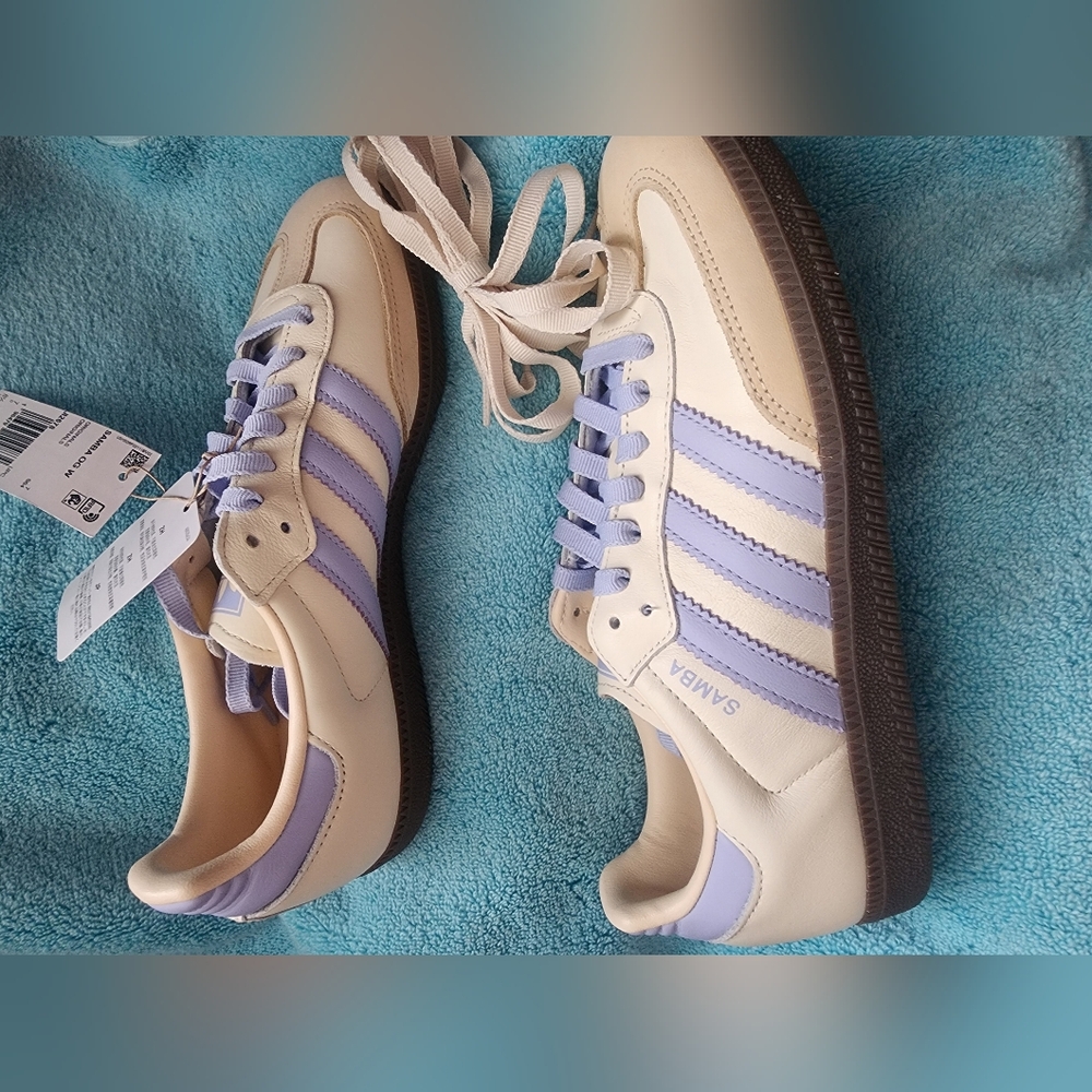 ADIDAS Samba Beige /Purple Size 8.5